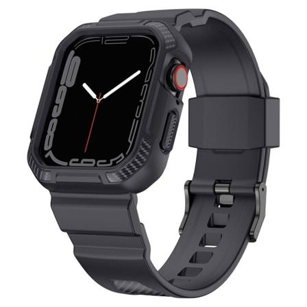 Apple Watch (41 mm) kolfiberfodral med klockarmband - Mörkgrå Silvergrå
