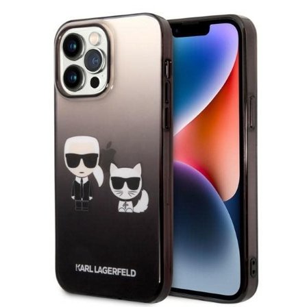 Karl Lagerfeld KLHCP14LTGKCK iPhone 14 Pro 6.1" Musta/Gradientti Ikonik Karl & Choupette