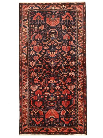 Hand Knotted Persian Hamadan Rug 106X208