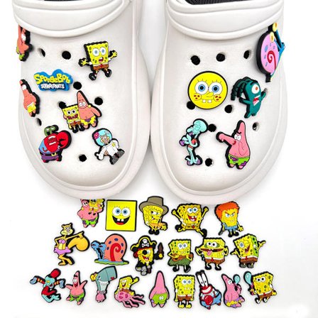 32 st olika mönster spongebob serie PVC loafers blomsterskor