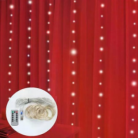 3M LED Ljusslinga Girlang LED Festong Gardin Lampa Fjärrkontroll USB Gardin Ljusslingor Juldekoration För Hemmet