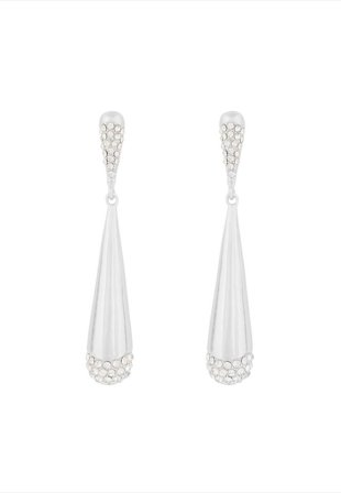 SNÖ of Sweden Veil Mirror Double Crystal Ear Örhängen Dam Silver ONESIZE