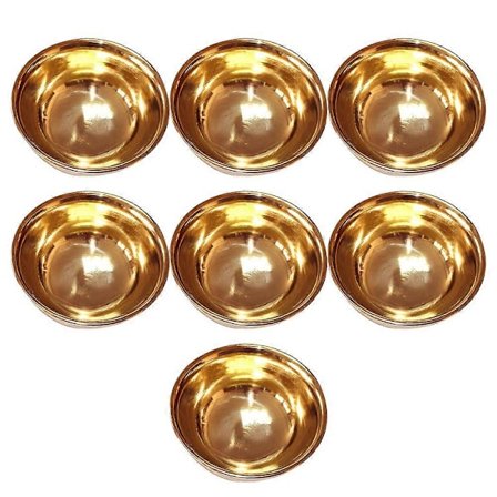 7 st Yoga-artiklar Buddhistisk Vattenkopp Tempelvattenkopp Vattenkopp Altar Skål Mässing Buddhakopp Buddhistisk Ljusstake