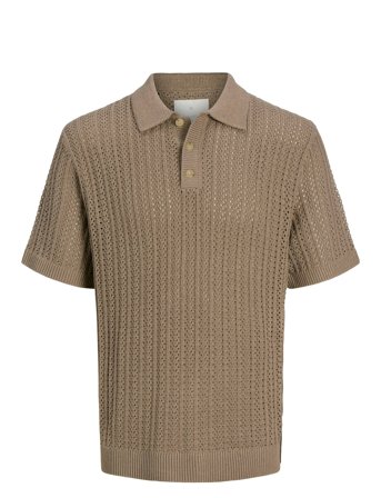 Jprccjoel Knit Polo Ss Sn Brown Jack & J S