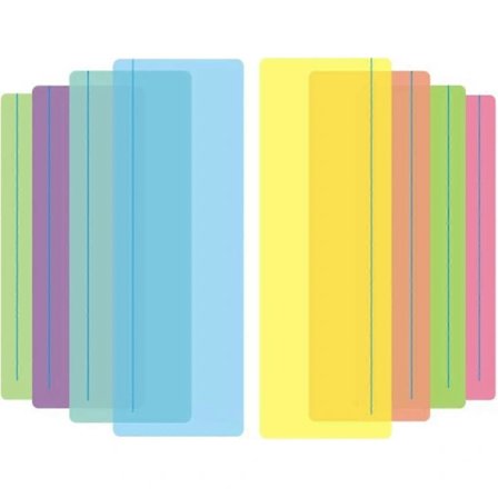 Guidade läsmarkeringar, dyslexiöverlägg linjal läslinjal färgade överlägg lässpårningslinjaler för dyslexi och ADHD för att minska visu...