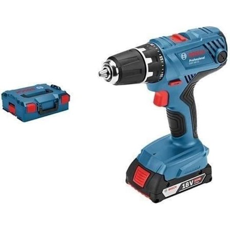Borrskruvmejsel BOSCH PROFESSIONAL GSR 18V-21 + 2 batterier 2,0 Ah + GAL 18V-40 L-BOXX