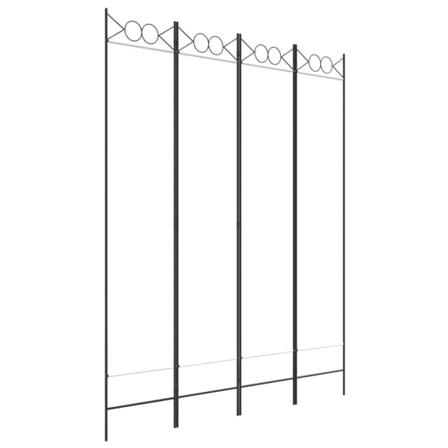 vidaXL Rumsavdelare 4 paneler vit 160x200 cm tyg Vit