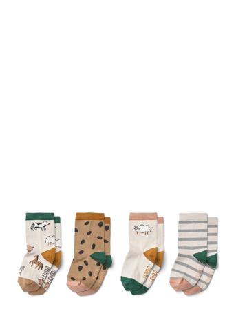 Silas Socks 4-Pack Socks & Tights Socks Multi/mønstret Liewood*Betinget Tilbud