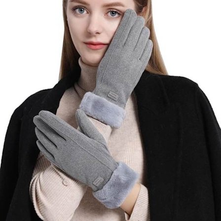 Handsker - Touchscreen - Vinterhandsker til kvinder - Grå