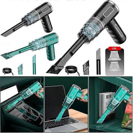 29000pa Støvsuger Mini Kraftig Trådløs Våt & Tørr Bil Håndholdt Hjem Dyr 14500pa grønn