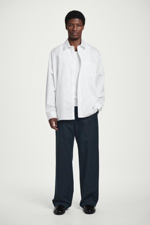 COS Men's Camicia Oxford Ampia Oversize In Cotone in Bianco