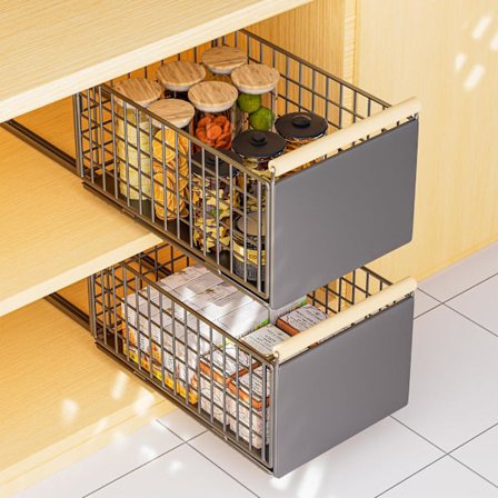 Självhäftande kökslådskenor, utdragbar kökslåda, köksskåpsorganisatör