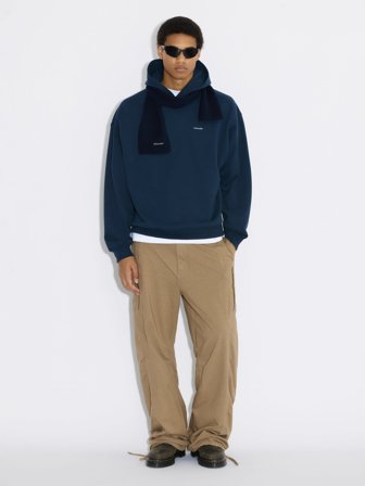 Holzweiler - Relaxed Logo Hoodie - Dk. Blue - Mens - Extra Large