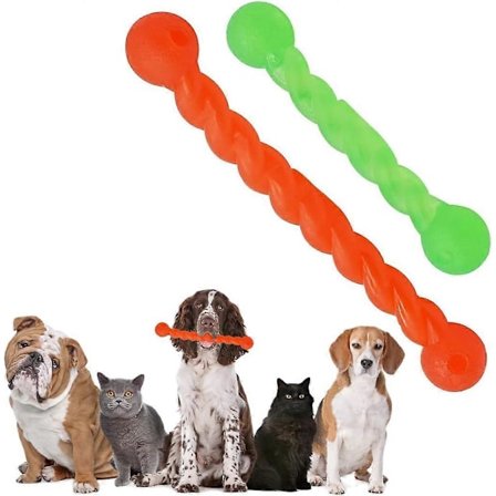 Hundeleke for tenner, spiralformet tyggebein i gummi, giftfri uforgjengelig hundemolarstang, valpeintelligensleke for mellomstore små hunder, 