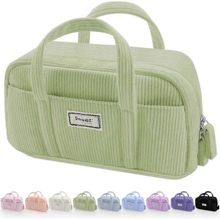 Stor pennfodral, extra stor pennväska med 5 fack, mjuk manchester pennfodral organizer med dragkedja