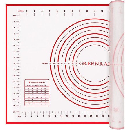 Silikon bakeunderlag, 80x60cm Non-stick bakeunderlag Sklisikkert kjevleunderlag med mål for fondantdeig
