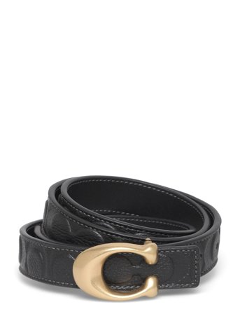 Coach 25Mm Sculpted C Embossed Belt - Black - S