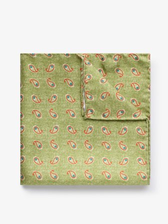 John Henric Men's Pochette Paisley Vert Size Onesize