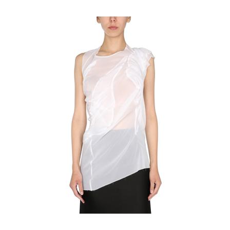 Maison Margiela Draped Muslin Top , Wit , Dames , Maat: S