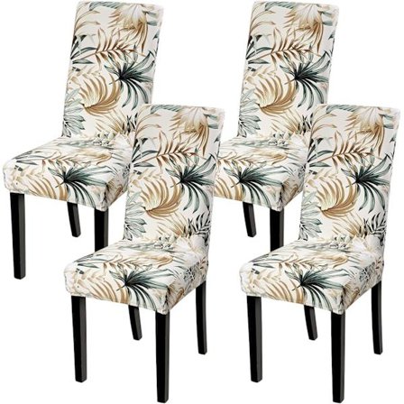 4-pak Jul Stolsbetræk, Stretch, Aftagelig Vaskbar Spisestue Blomstret Mønster Blomstret Mønster