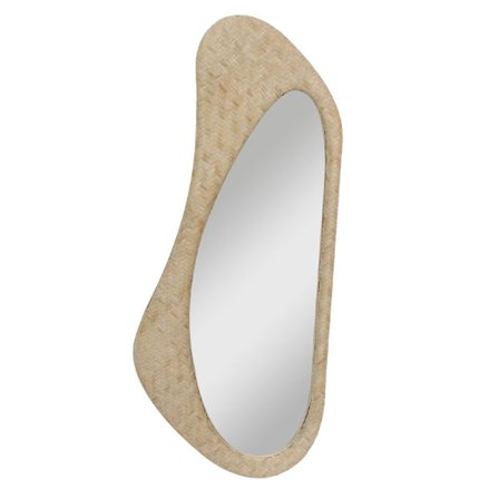Spejl i naturligt rattan, MDF-ramme, 41x97 cm