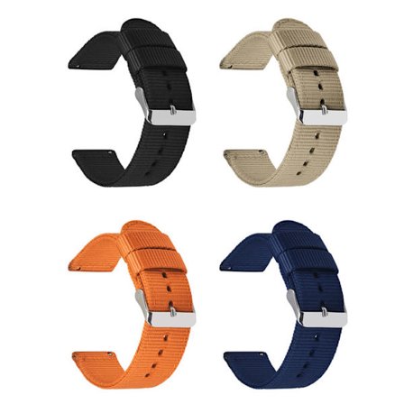 Kello 4-pakkaus 20mm NATO-ranneke Sveitsin Zulu Ballistic Nylon -rannekkeet Ranneke ruostumattomasta teräksestä valmistetulla soljella