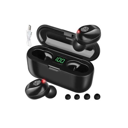 Langattomat F9 TW -kuulokkeet 2000 mAh:n virtapankilla