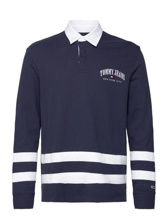 Tjm Rlxd Varsity Rugby Polos Long-sleeved Navy Tommy Jeans