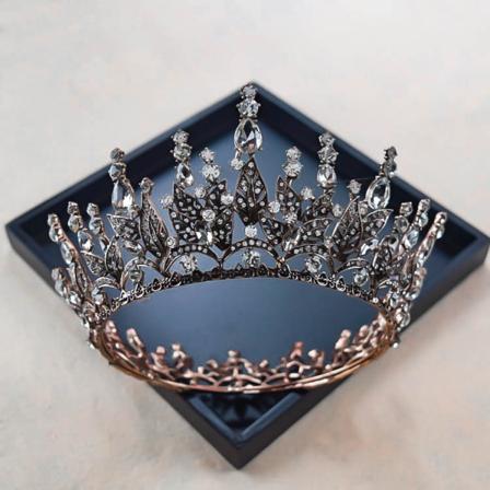 Drottningkrona för kvinnor, bröllopskrona för bruden, gotisk tiara huvudbonad