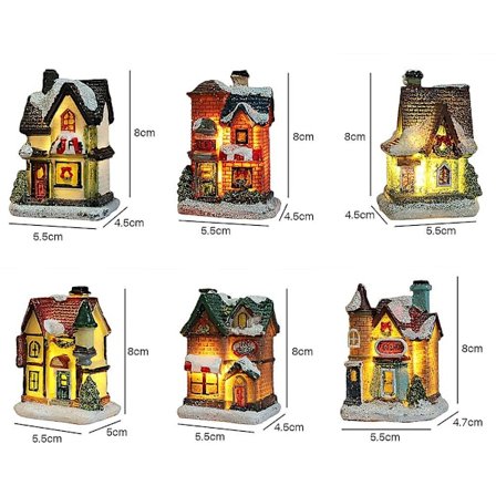 LED Jule Resin Lys Hus Juledekorationer Resin Jule Scene Landsby Hus By til Julegaver