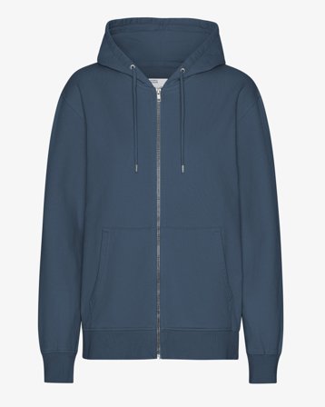 Classic Organic Zip Hood - Petrol Blue S