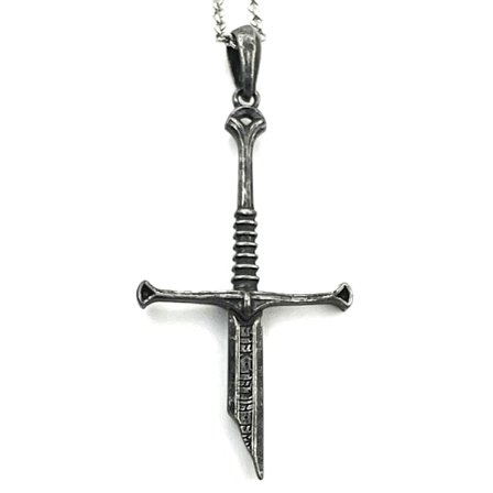 Lord Narsil Halskjede Broken Sword Anheng Halskjede for Kvinner Menn Viking Smykker Gave Punk Charm Nøkkelring Kjede Ornament