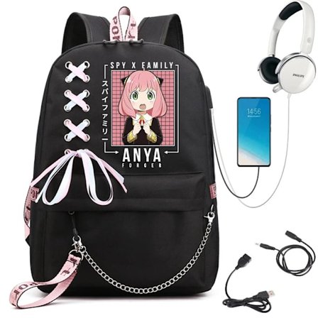 Spy X Family Anya Cosplay Ryggsäck Trendig Dam Laptop Tecknad Ryggsäck Bokväska Tonåring Studentväska Trendiga Reseryggsäckar Mochila~04168