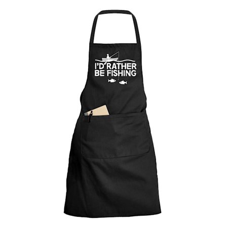 Id Rather Be Fishing - Förkläde - Svart