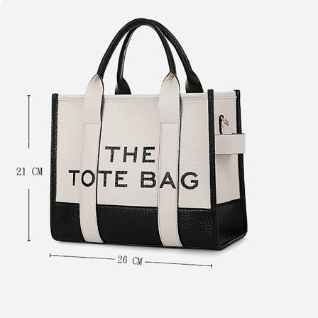 Tygväskor för Kvinnor Designer Kvinnohandväskor Lyxig Matt PU Läder Axelremsväskor Stor Shopperväska, Vit