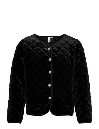 Lpkisa Velvet Quilt Cardigan Tw Black Little Pieces