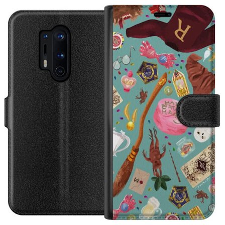 Yhteensopiva Lompakkokotelo OnePlus OnePlus 8 Pro Maaginen kuvaus velhon sauva, hatun ja mielikuvituksellisten esineiden kanssa leikkisässä satumais