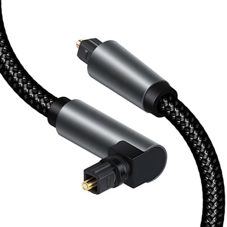 Rätvinklig optisk ljudkabel, tunn optisk ljudkabel med 90 graders roterbar, digital Toslink-kabel för Blu-Ray-spelare/ljudfält/HDTV/PS3/PS4