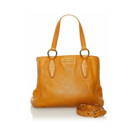 Miu Miu Pre-owned, Leather Handbag Oranje, Dames, Maat:ONE Size