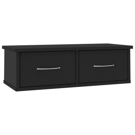 Vidaxl Väggmonterade Lådor Svart 60x26x18,5 Cm Konstruerat Trä Svart