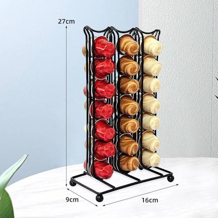 Nespresso-kapseliteline, suuri kapseliteline teehuoneeseen, metallinen esittelyteline [36 kapselia per pakkaus] [Musta]