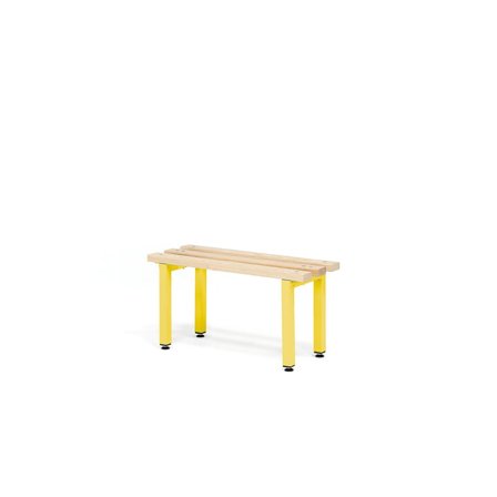 Changing room bench ELITE, 600x300x390 mm, beech, yellow