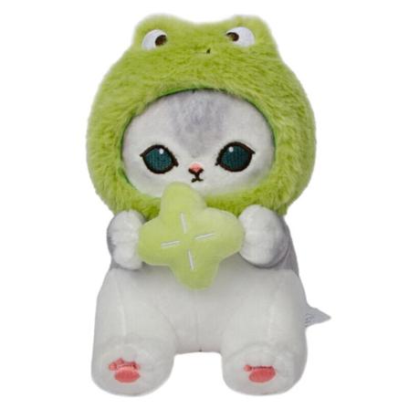 Mofusand Cat Forest Series Plyschleksak Mjuk Pp Bomullsfyllning Bedårande Seriefigur Groda Frog
