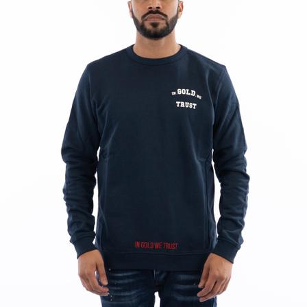In Gold We Trust, Sweater Blauw, Heren, Maat:L