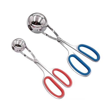 2 stk./pakke Skridsikre Håndtag Isske Kødbolletang Rustfrit Stål Køkkenredskaber