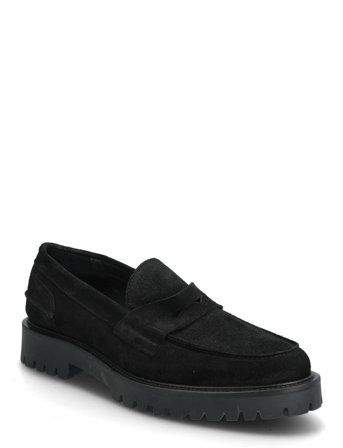 Aaron Penny Loafer - Black Suede Black Garment Project
