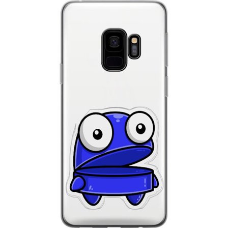 Kompatibel Mobilcover til Samsung Samsung Galaxy S9 Blå tegneseriefigur med åbent udtryk og store øjne i sjov illustration