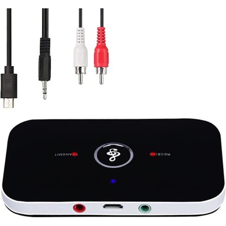 Bluetooth 5.0 Sender Mottaker for HiFi Stereo, 2 i 1 Trådløs Lydadapter, RCA/3.5mm AUX-kontakt for TV, Hodetelefoner, Hjemmelydsystem, Bil