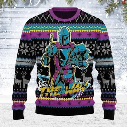 The Mandalorian Santalorian Og Baby Yoda Grim Julesweater Star Wars Glædelig Jul Herre Sweatshirt Efterår Vinter Dame Pullover style 7