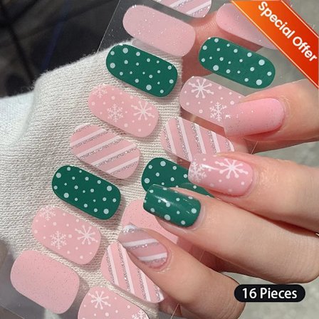 16 Tips Vinröda Nagelstickers Långvariga Enfärgade Hela Nagelomslag Självhäftande Slider Nagelkonst DIY Stickers Manikyrdekor
